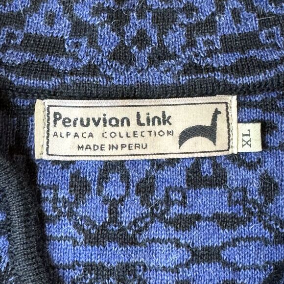 Peruvian Link Alpaca Collection Cardigan Sweater Full Zip Women's XL Peru Soft - Picture 5 of 8
